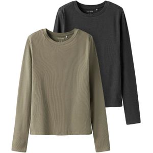 TWO SOON Shirt  kaki / zwart