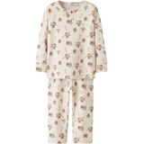 Pyjama's - Print Pyjama - Jersey - Lange Mouwen - Knoopsluiting - Elastische Taille