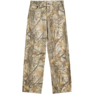 Bershka Broek  lichtbruin / kaki / donkergroen