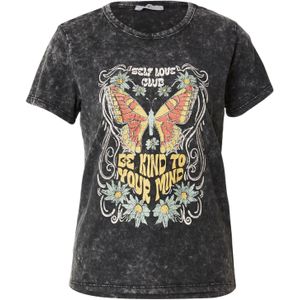 Hailys Shirt 'Th44ea'  pastelblauw / geel / zwart / wit