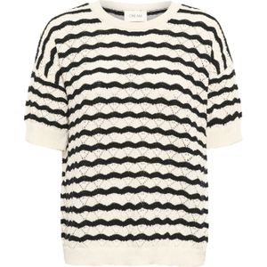 Cream - Gebreide Blouse - Beige - Katoen