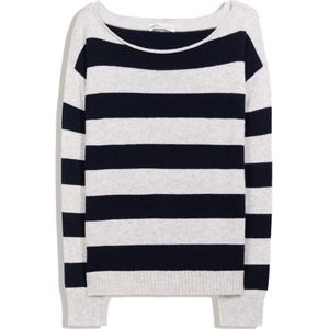 Bershka Trui  nachtblauw / lichtgrijs