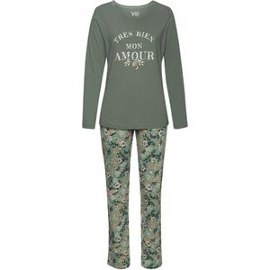 VIVANCE Pyjama  camel / mintgroen / jade groen / wit
