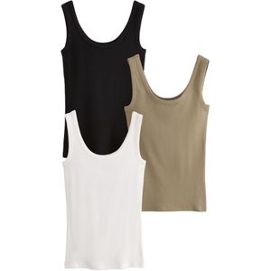 The Set Top  sand / zwart / wit