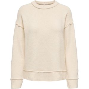 Only - ONLHAZEL LS DETAIL O-NECK BF KNT - Gebreide Trui - Whitecap Gray