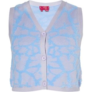 swirly Gebreid vest  blauw / grijs