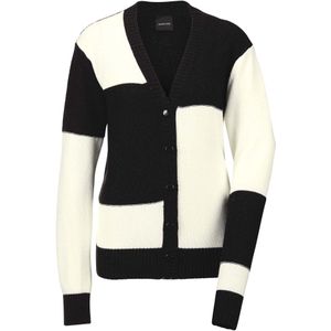 MADELEINE Gebreid vest  zwart / wit