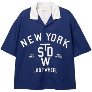 Pull&Bear Overhemd  nachtblauw / offwhite