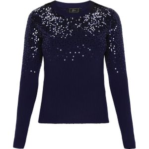 faina Trui  navy / wit