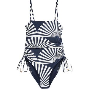 Next Badpak  donkerblauw / wit