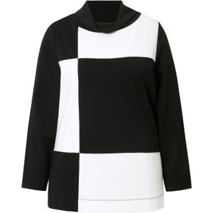 Ulla Popken Sweatshirt  zwart / wit