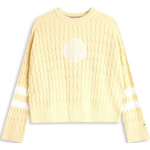 TOMMY HILFIGER Trui  pasteelgeel / wit