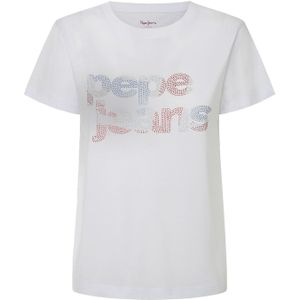Pepe Jeans - FERNANDINE - T-shirt - Blauw - Ronde Hals - Kwartmouw