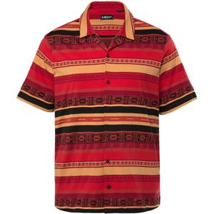 Men Plus Overhemd  lichtoranje / karmijnrood / zwart