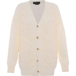 faina Gebreid vest  wolwit