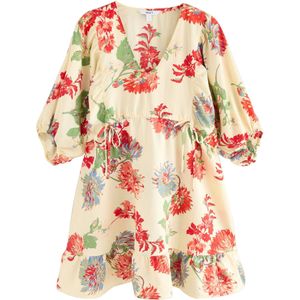 Next Jurk  ecru / riet / rood / watermeloen rood