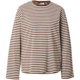 PIECES - PCSadie - Shirt - Chocoladebruin/Wit - Lange Mouwen