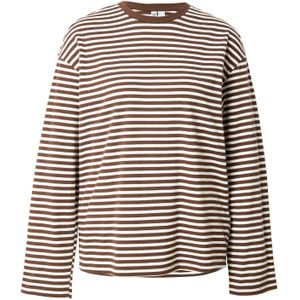 PIECES - PCSadie - Shirt - Chocoladebruin/Wit - Lange Mouwen