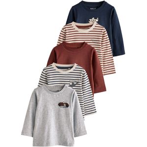 Next Shirt  navy / roestbruin / lichtgrijs / wolwit