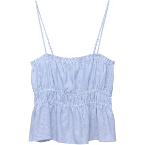 Pull&Bear Top  hemelsblauw / wit