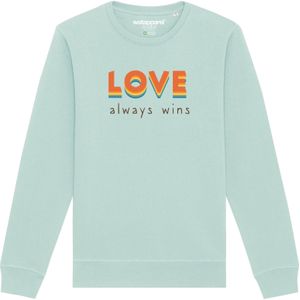 Watapparel Sweatshirt ' Love always wins '  azuur / oranje