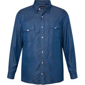 Men Plus Overhemd  blauw denim