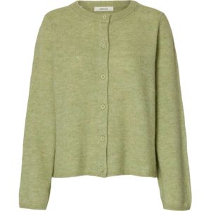 SELECTED Gebreid vest 'SLFLULU'  lichtgroen