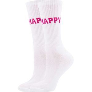 EWERS Sokken 'Be Happy'  lichtroze / wit