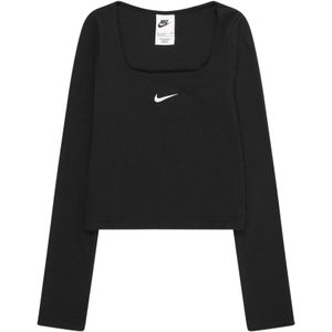Nike - Sportswear - Meisjestop - Zwart - Lange Mouwen - Vierkante Hals