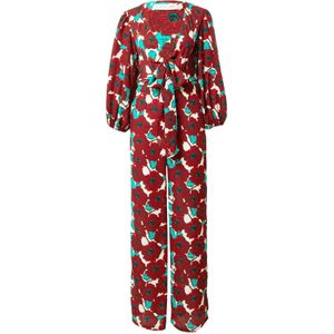 Traffic People Jumpsuit 'Betsy'  jade groen / rood / bordeaux / eierschaal