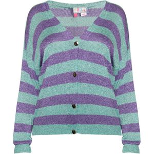 IZIA Gebreid vest  aqua / lila