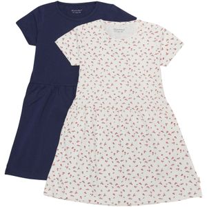 Minymo - Jurk - 2 Pack - Korte Mouwen - Effen en All-over Print