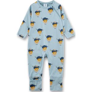 Sanetta Rompertje/body 'Büffel'  lichtbeige / lichtblauw / petrol / donkeroranje