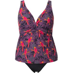 Ulla Popken Enya, Hawaiian Chess tankini-set voor dames, Walblauw, 50-52 Ulla Popken Enya, Hawaiian Chess tankini-set voor dames, Walblauw, 50-52