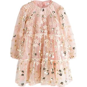 Next Jurk  goud / pastelroze / zwart / wit