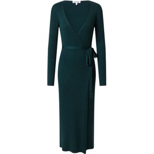 EDITED Gebreide jurk 'Mailien'  donkergroen