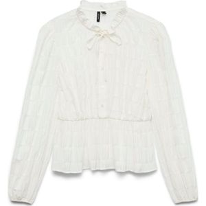 Vmerma - Top - Hoge Hals - Lange Mouwen - Wijde Mouwen - Knoopsluiting - Regular Fit