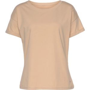 H.I.S - T-shirt - Nougat - Met Mouwomslagen - Loungewear