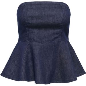 Onlqueensway - Top - Licht Verwassen Dark Denim Look - Strapless - Mouwloos - Bodycon Fit