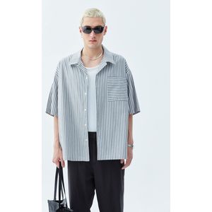 VAMOS CLO Overhemd  grijs / wit