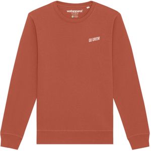 Watapparel Sweatshirt 'Go Green'  kastanjebruin / wit