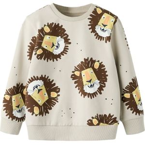 NAME IT Sweatshirt 'NMMSAKU'  bruin / geel / grijs / wit