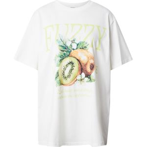 Monki Shirt  beige / limoen / kiwi / wit