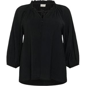 KAFFE CURVE Blouse 'KC Linna'  zwart