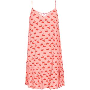 swirly Zomerjurk  koraal / rood / wit