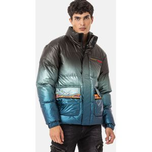 CIPO & BAXX Winterjas  blauw / lichtblauw / grijs / oranje