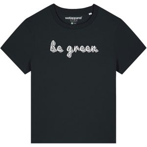 Watapparel Shirt 'Be green'  zwart / wit