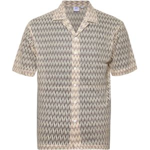 Campus Sutra Overhemd 'Toya'  lichtbeige / donkerrood / zwart