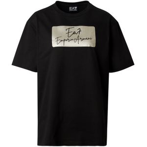 EA7 Emporio Armani - Train Logo Series Box Logo Crossover T-shirt - Dames - Korte Mouwen