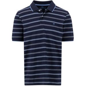 FYNCH-HATTON - Poloshirt - Navy - Gestreept - Met Logo-borduurwerk